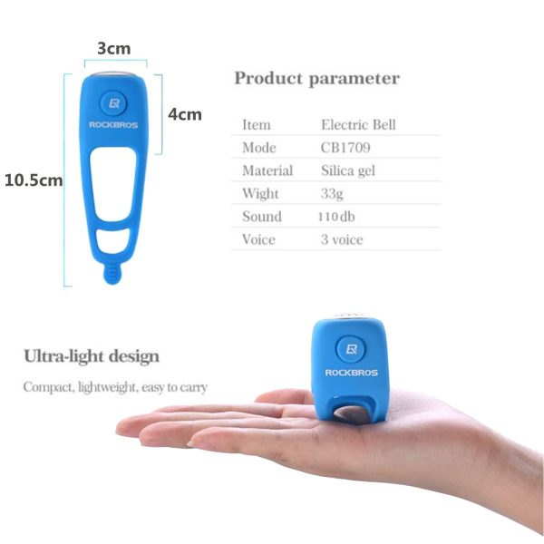 Rockbros Rainproof Electric Cycling Bell - Image 5
