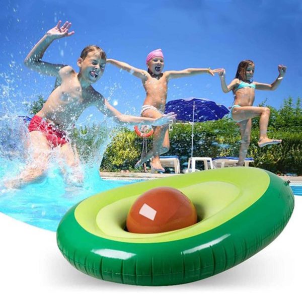 FocusOutdoor® XLarge Inflatable Swim Ring Avocado Bonus Ball - Image 5