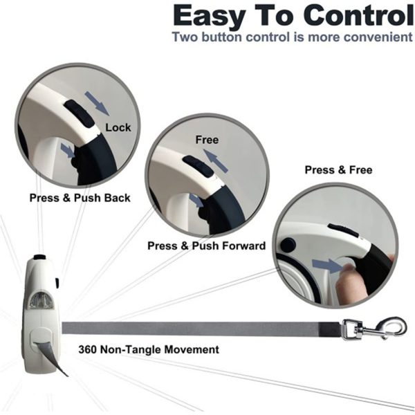FocusPet® Reflective Retractable Leash Dogs LED Ergonomic - Image 10