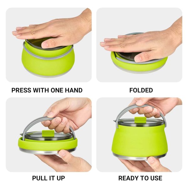 FocusOutdoor® Camping Cookware Set Collapsible Silicone 4-Piece - Image 12