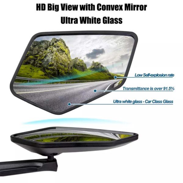 FocusFit® Rear-View Mirrors Universal Anti-Glare Bikes Motorcycles - Image 7