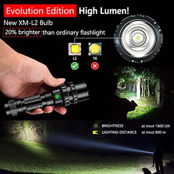 FocusOutdoor® Long-Range LED Flashlight Rechargeable Shockproof - Image 8