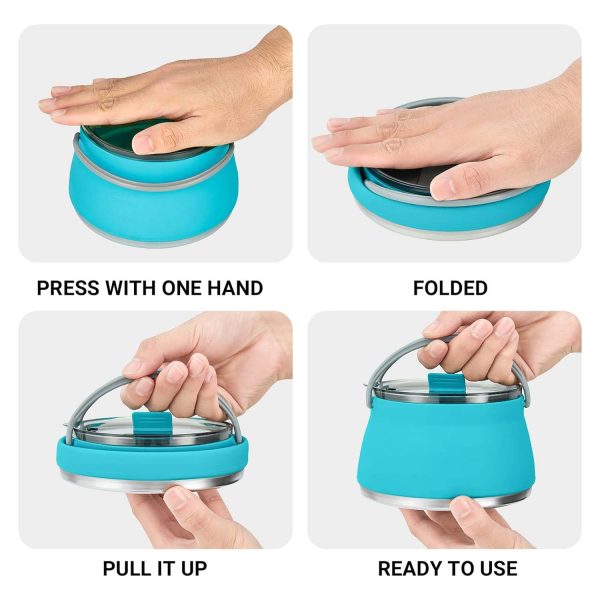 FocusOutdoor® Camping Cookware Set Collapsible Silicone 4-Piece - Image 16