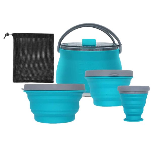 FocusOutdoor® Camping Cookware Set Collapsible Silicone 4-Piece - Image 17