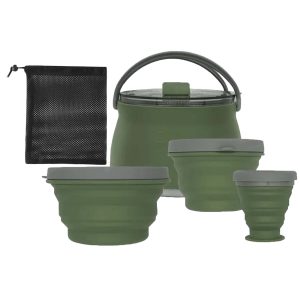 FocusOutdoor® Camping Cookware Set Collapsible Silicone 4-Piece