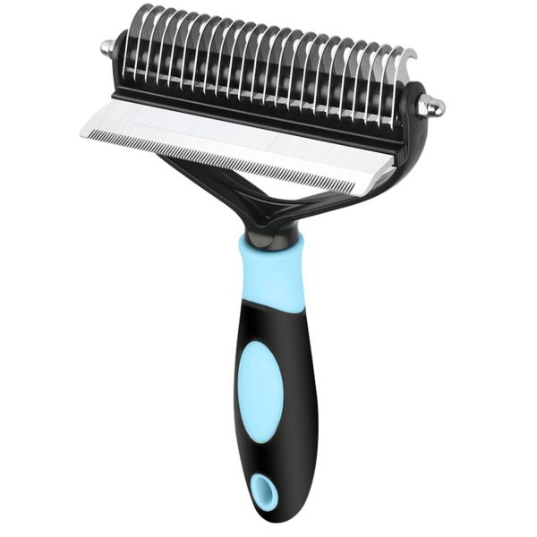 De-Shedding and De-Matting Pet Grooming Comb: 2-in-1