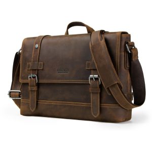 Premium Vintage Nubuck Leather Laptop Bag