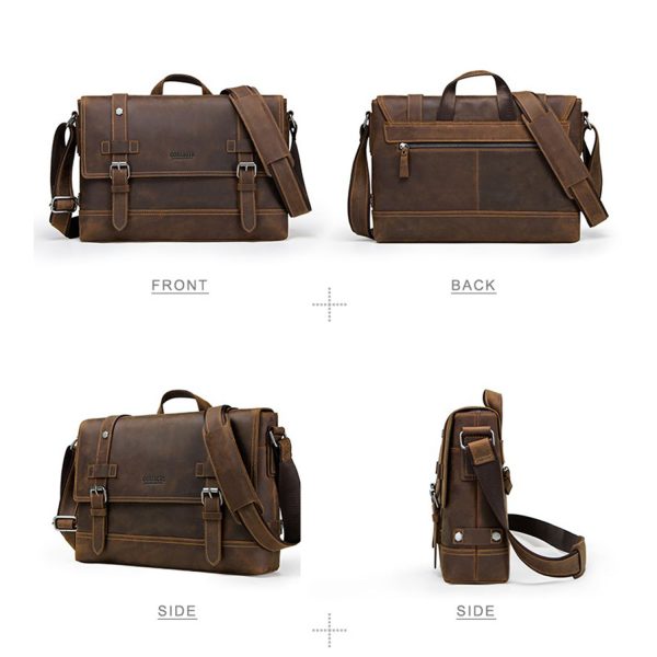 FocusBags® Premium Leather Laptop Bag - Image 8