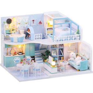 Wooden 285-Piece Miniature Doll House Kit - DIY EducationalToy