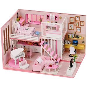 Dream Girl Heart Wooden Miniature DIY Doll House