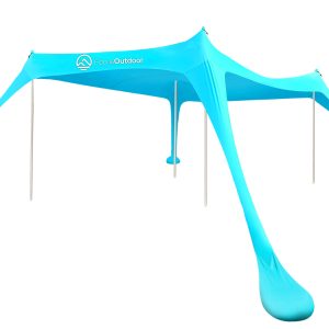 FocusOutdoor® Pop-Up Lycra Beach Tent - 4 Poles & Anchor Bags