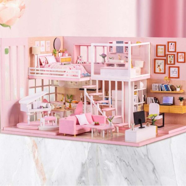 FocusToys® Wooden Miniature DIY Doll House: Dream Girl Heart - Image 6