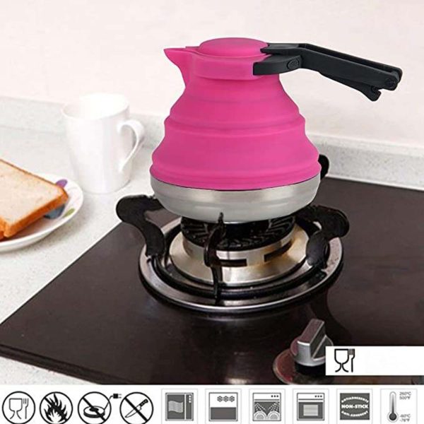 FocusOutdoor® Collapsible Travel Kettle: 1.5L Stainless Steel Base - Image 8