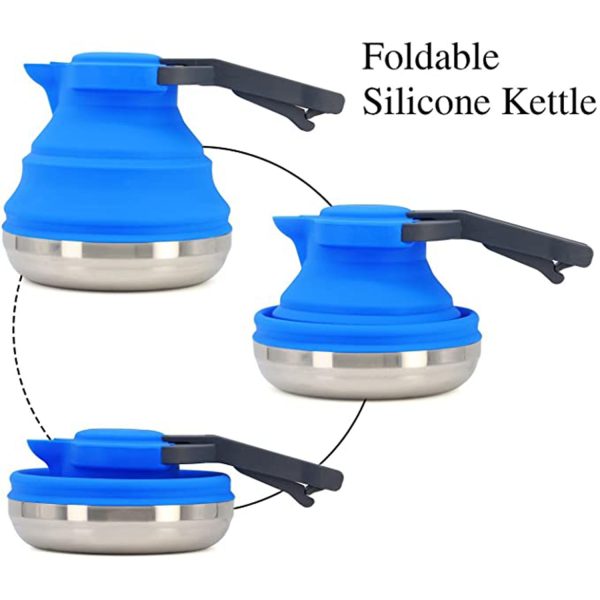 FocusOutdoor® Collapsible Travel Kettle: 1.5L Stainless Steel Base - Image 3