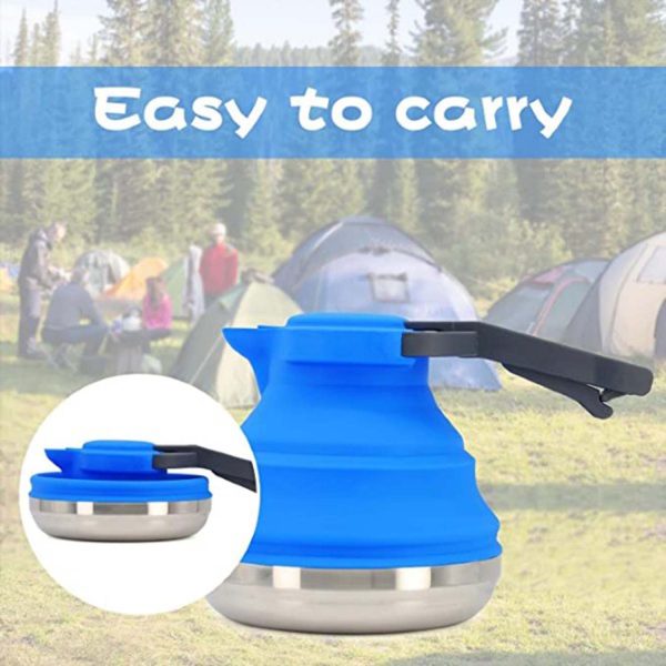 FocusOutdoor® Collapsible Travel Kettle: 1.5L Stainless Steel Base - Image 4