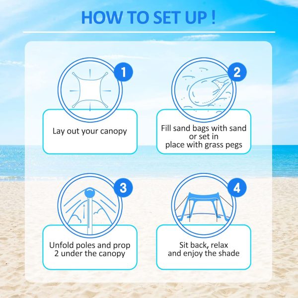 FocusOutdoor® Pop-Up 4 Pole Beach Tent - Image 4