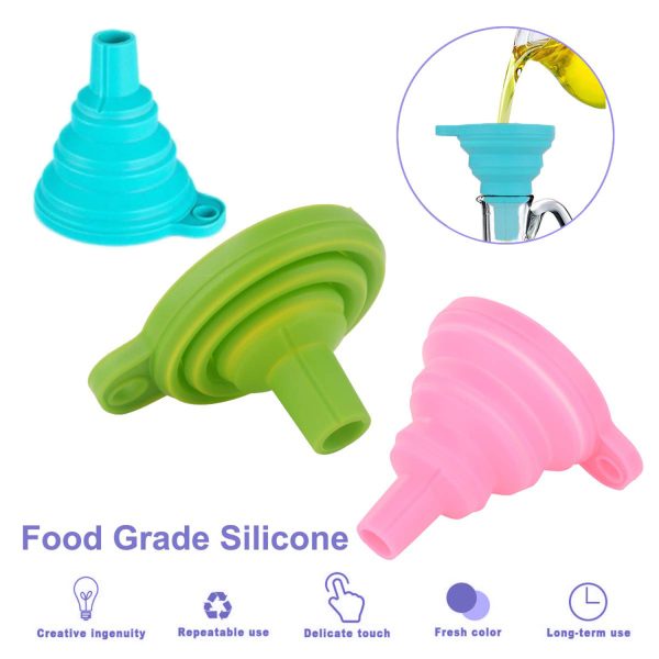 MyKitchen® Collapsible Small Silicone Funnels - Set of 3 - Image 2