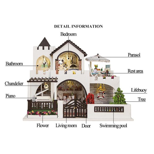FocusToys® Miniature DIY Doll House Kit: My Dream Castle - Image 10