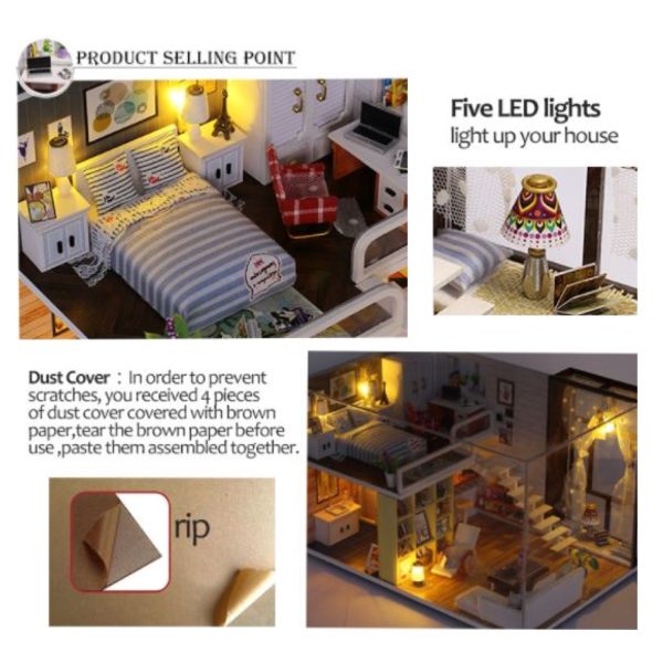 FocusToys® Mini Wooden Doll House: Contracted City - Image 3
