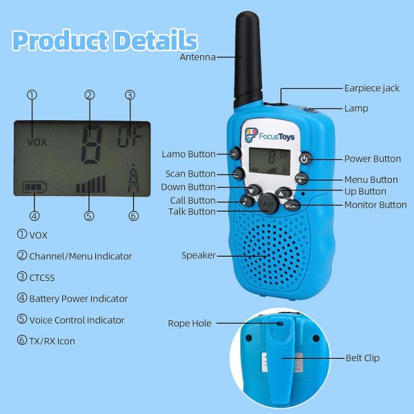 FocusToys® Long-Range Walkie Talkie Set: Kids Toy - Image 12