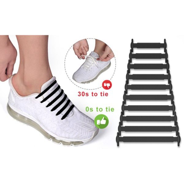 FocusFit® Silicone Hammer Shoelaces: Flat No Tie - Image 2