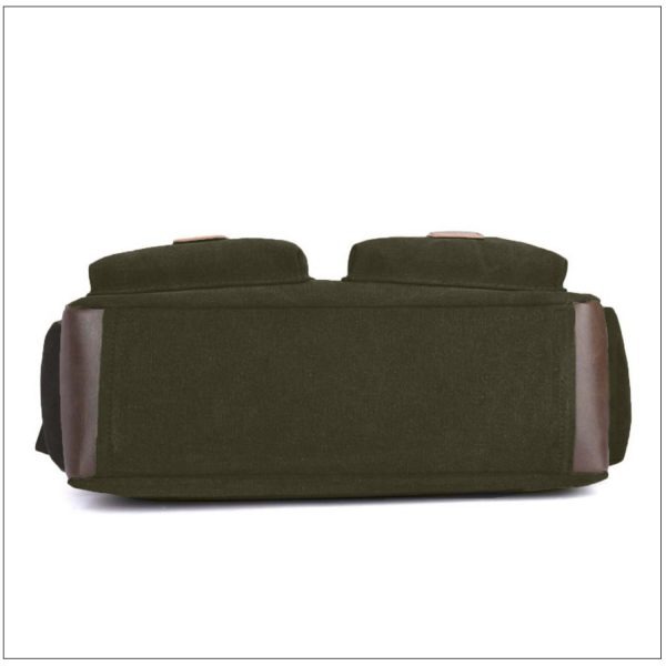 FocusBags® Vintage Canvas Messenger Bag: Leather Trim - Image 4
