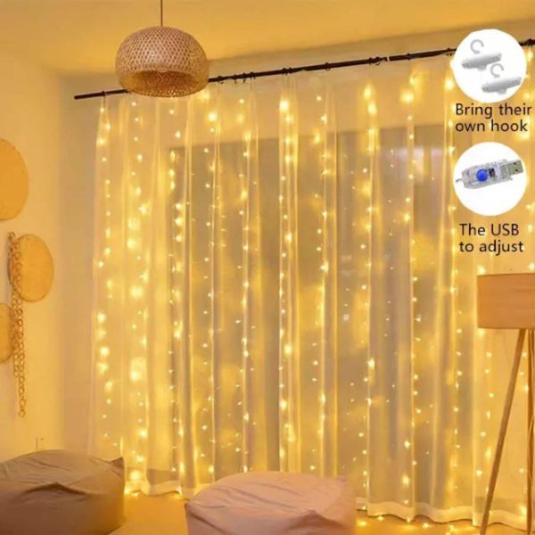 FocusLights® Fairy Curtain Lights: Warm White with 8 Modes - Image 6