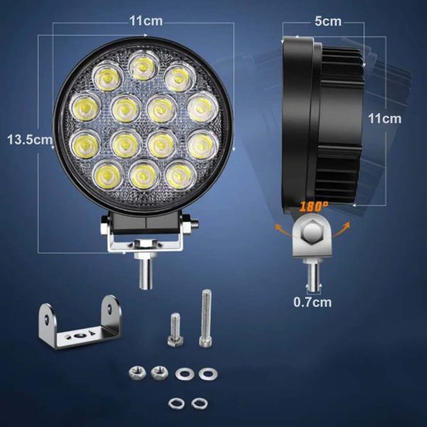 FocusOutdoor® LED Car Spotlights: 42W 2000lm Set of 2 - Image 2