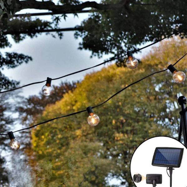 FocusLights® Bulb String Solar Lawn Lights: 25 Bulbs 8 Meters - Image 5