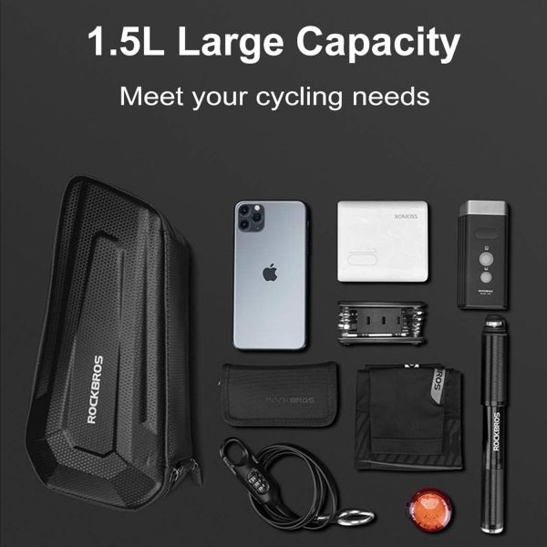 RockBros® Hard Shell Frame Bag: Triangle Top Tube 1.5L - Image 6
