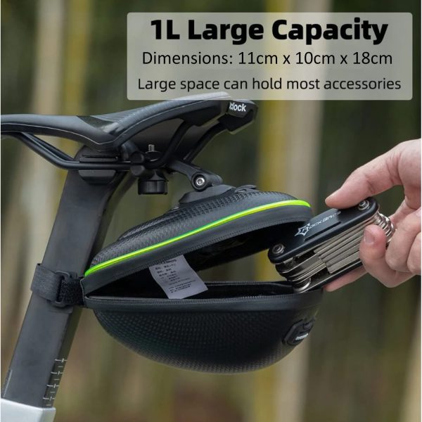 RockBros® Hard Shell Saddle Bag: Waterproof with LED Light - Image 13