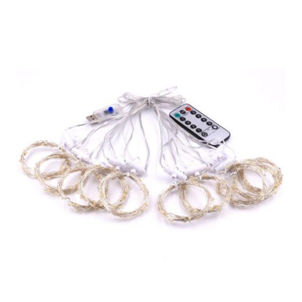 Fairy Curtain Lights: Warm White USB Plug-In with 8 Modes