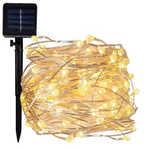 Solar Panel Garden String Lights: 30m Waterproof