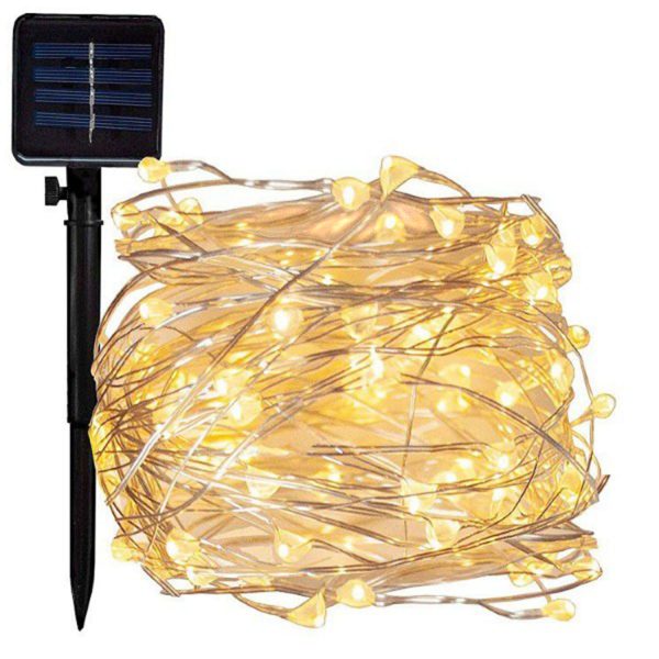 Solar Panel Garden String Lights: 30m Waterproof