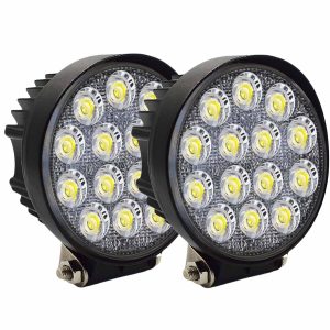 Round LED Car Spotlights: 42W 2000lm Set of 2