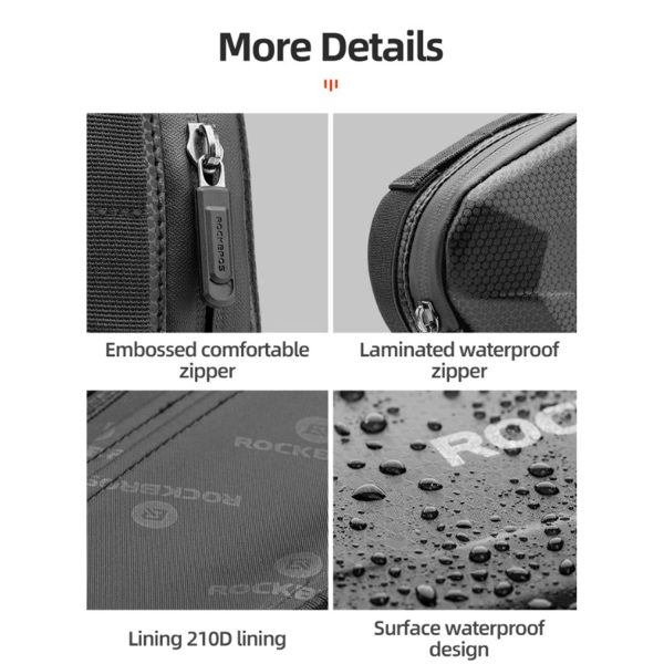RockBros® Hard Shell Frame Bag: Triangle Top Tube 1.5L - Image 8