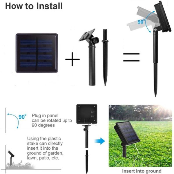 FocusLights® Solar Powered Fairy Lights: 20m Warm White - Image 5