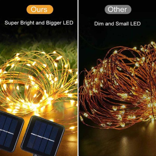 FocusLights® Solar Powered Fairy Lights: 20m Warm White - Image 4