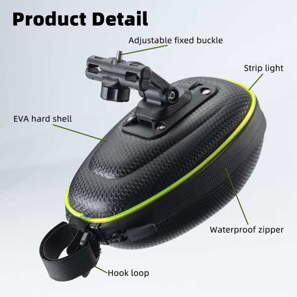 RockBros® Hard Shell Saddle Bag: Waterproof with LED Light - Image 8