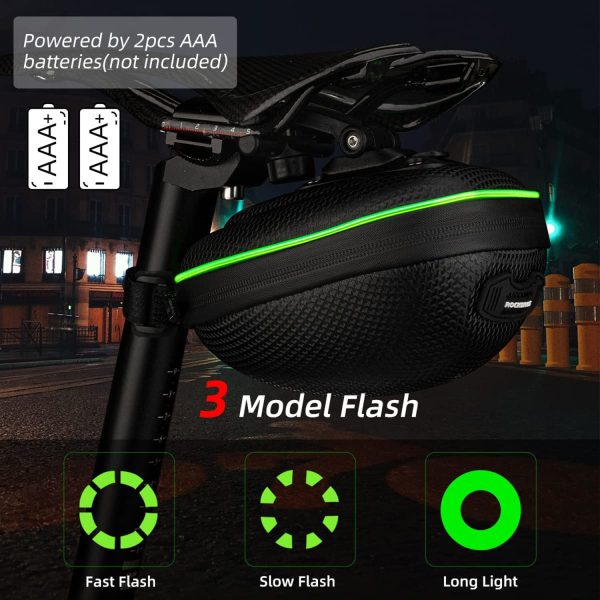 RockBros® Hard Shell Saddle Bag: Waterproof with LED Light - Image 3