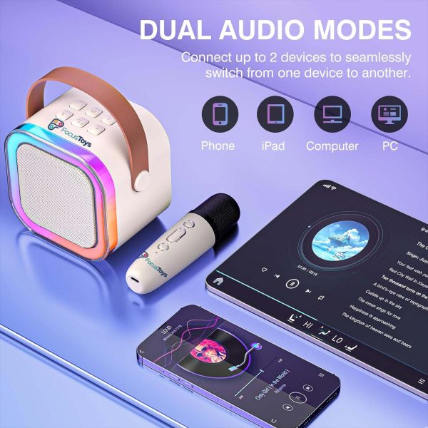 FocusToys® Mini Bluetooth Karaoke Set: Speaker & Wireless Mics - Image 2