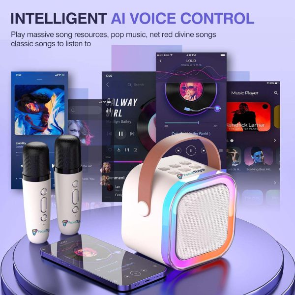 FocusToys® Mini Bluetooth Karaoke Set: Speaker & Wireless Mics - Image 8
