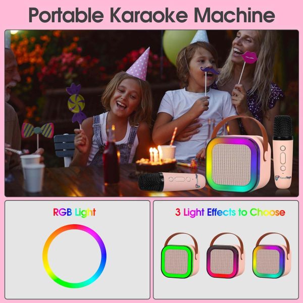 FocusToys® Mini Bluetooth Karaoke Set: Speaker & Wireless Mics - Image 9