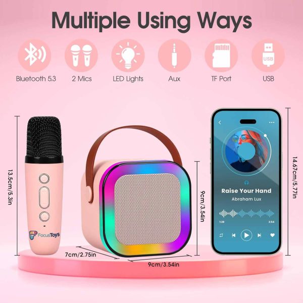 FocusToys® Mini Bluetooth Karaoke Set: Speaker & Wireless Mics - Image 10
