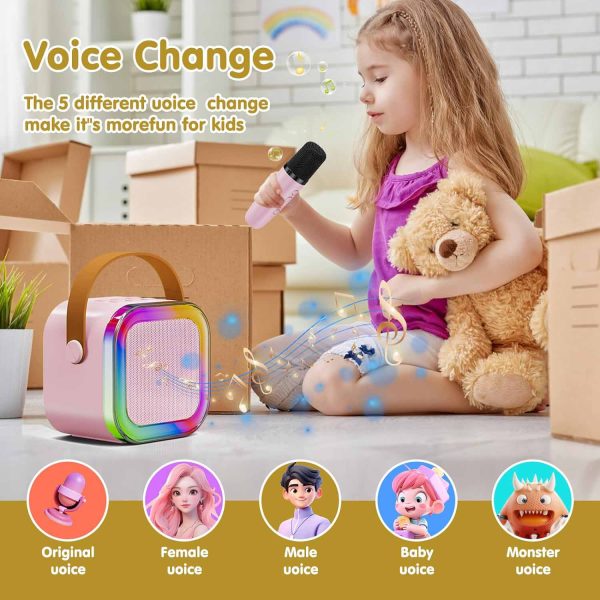 FocusToys® Mini Bluetooth Karaoke Set: Speaker & Wireless Mics - Image 4