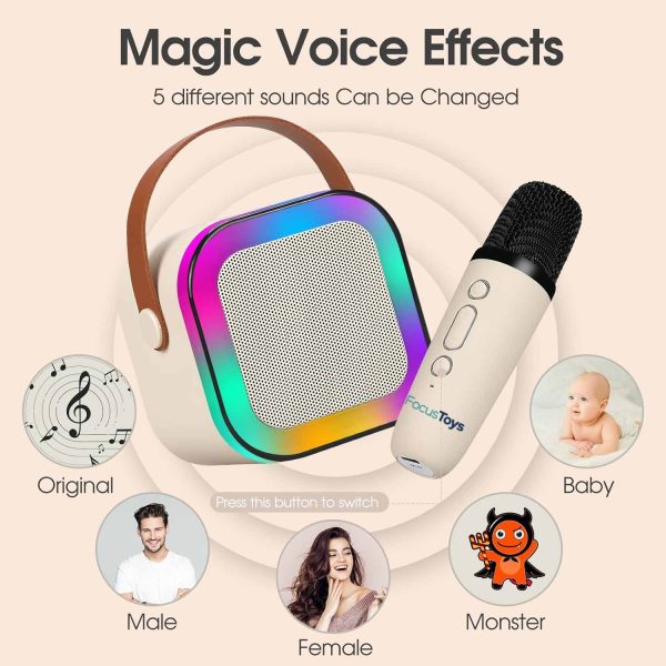 FocusToys® Mini Bluetooth Karaoke Set: Speaker & Wireless Mics - Image 5