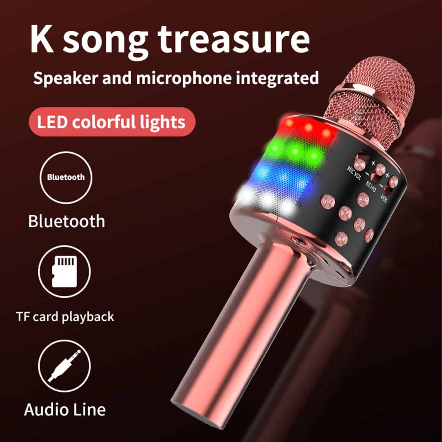 FocusToys® Wireless Karaoke Mic with LED Lights - Image 4