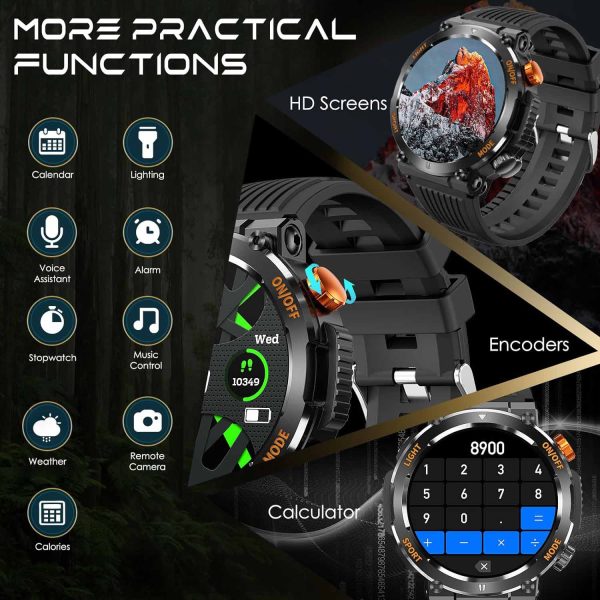 FocusFit® HT17 Smartwatch: With Compass & Flashlight Features - Image 4
