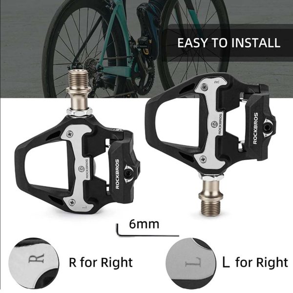 RockBros® Aluminium Bike Pedals: Clipless Self Locking SPD-SL - Image 5