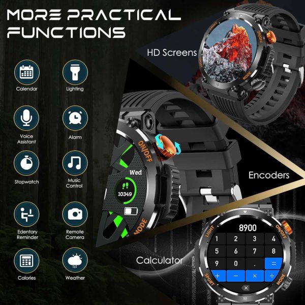 FocusFit® HT17 Smartwatch: With Compass & Flashlight Features - Image 5